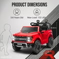 thumbnail image 6 of Ford F150 Raptor 24v 2 Seater Ride on Car for Kids, 4 Wheeler Electric Cars for Kids w/Remote Control, Toddler Ride on Toys w/ LED Lights, Bluetooth, Soft Start for Kids Girls Boys Ages 3-8, Red, 6 of 10