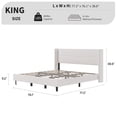 thumbnail image 5 of King Size Bed Frame, Velvet Upholstered Platform Bedframe with Wingback Headboard, No Box Spring Needed, Wood Slats, Easy Assembly, White, 5 of 7