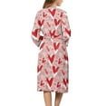 thumbnail image 2 of Yuyamidu Red Heart Womens Robes Valentine's Day 3/4 Sleeve Loungewear for Ladies Robe for Women Loose Bathrobe Soft Sleepwear Size S, Night Gown for Sleep Spa, 2 of 7