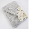 thumbnail image 2 of Fennco Styles Sevan Collection Soft 100% Cotton Diamond Weave Throw Blanket, 50" W x 60" L (Grey), 2 of 2