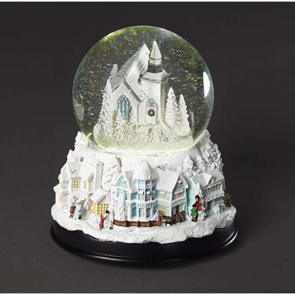 Roman 6.25" LED Lighted Church Musical Christmas Snow Globe