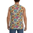 thumbnail image 4 of Fotbe Men's colorful Skull sunflower Print Men's Sleeveless Muscle Tank Tops Casual T-Shirts for Gym Workout Beach-Small, 4 of 8