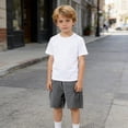 thumbnail image 6 of TKKCS Boys Pull-On Cargo Shorts- Trendy Outdoor Elastic Wasit Casual Waterproof Loose Fit Kids Hiking Shorts With Multi Pockets Dark Gray Size 4 Years, 6 of 8