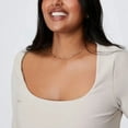 thumbnail image 2 of Cotton On Curve Quinn Square Neck Long Sleeve Top, Taupe, 14, 2 of 2