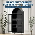 thumbnail image 6 of Huisuilinss Metal Arched Cabinet,73" Kitchen Pantry Cabinet With Glass Doors,Arched Bookcase Bookshelf,Storage Cabinet With 1 Drawers,Freestanding Display Cabinet For Dining Living Home Office, 6 of 7