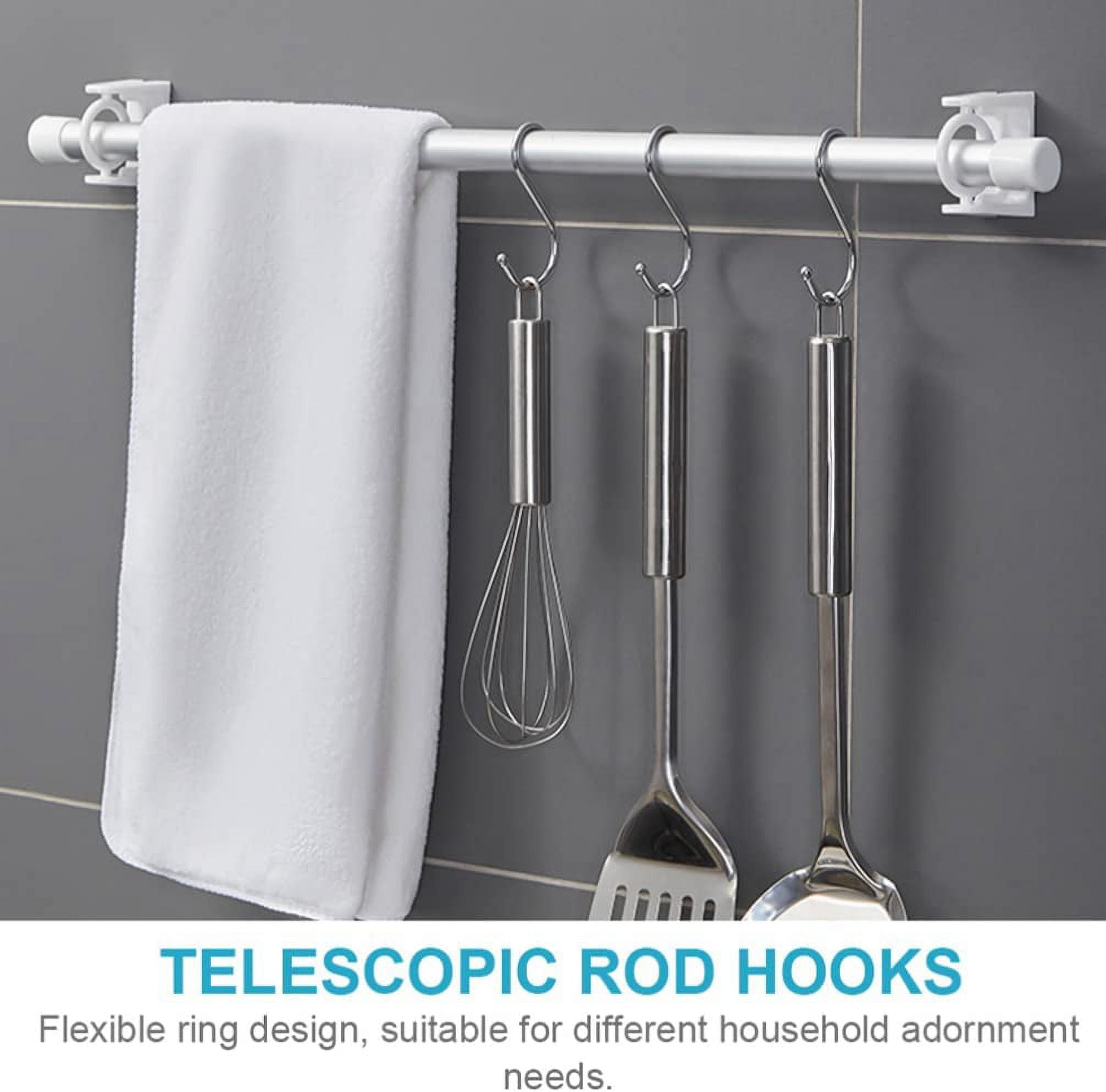 Brand: AdhesiveEase Type: Self Adhesive Hooks Specs: Strong, Door/Wall  Hook, Towel Bar, Shower Curtain Rod Rack Key Points: Fixed Hanging Clip  Features: No Drilling Required, Easy Installation, Holds Heavy Items  Application: Kitchen