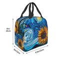 thumbnail image 3 of Vsdgher Starry Night Sunflower Field Lunch Bag, Lunch Box for Women Adult Men, Lunch Tote Insulated Cooler Lunch Container for Work/Office/Picnic/Travel, 3 of 8