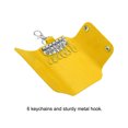 thumbnail image 3 of Key Case Cover, 1 Pack PU Leather Keychain Holder Key Sleeve with 6 Keychains for Key Hanging, Yellow, 3 of 5