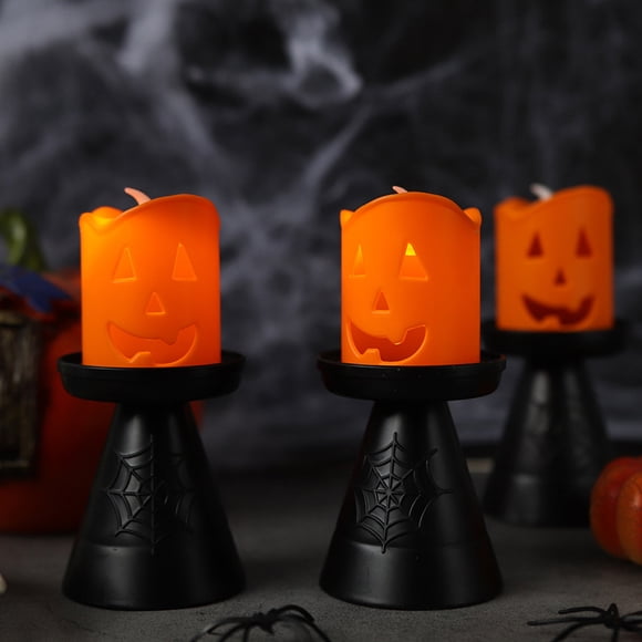 Luces de noche Halloween LED Vela Luz Decoración de Halloween Linterna de calabaza linterna de calabaza