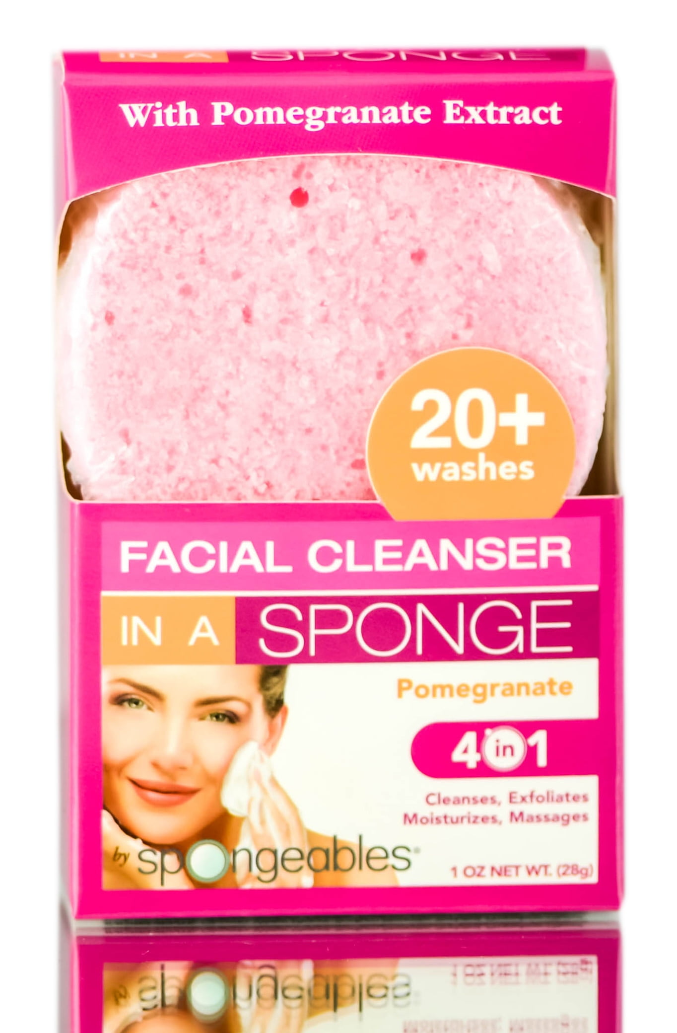 Spongeables Facial Cleanser Sponge Pomegranate