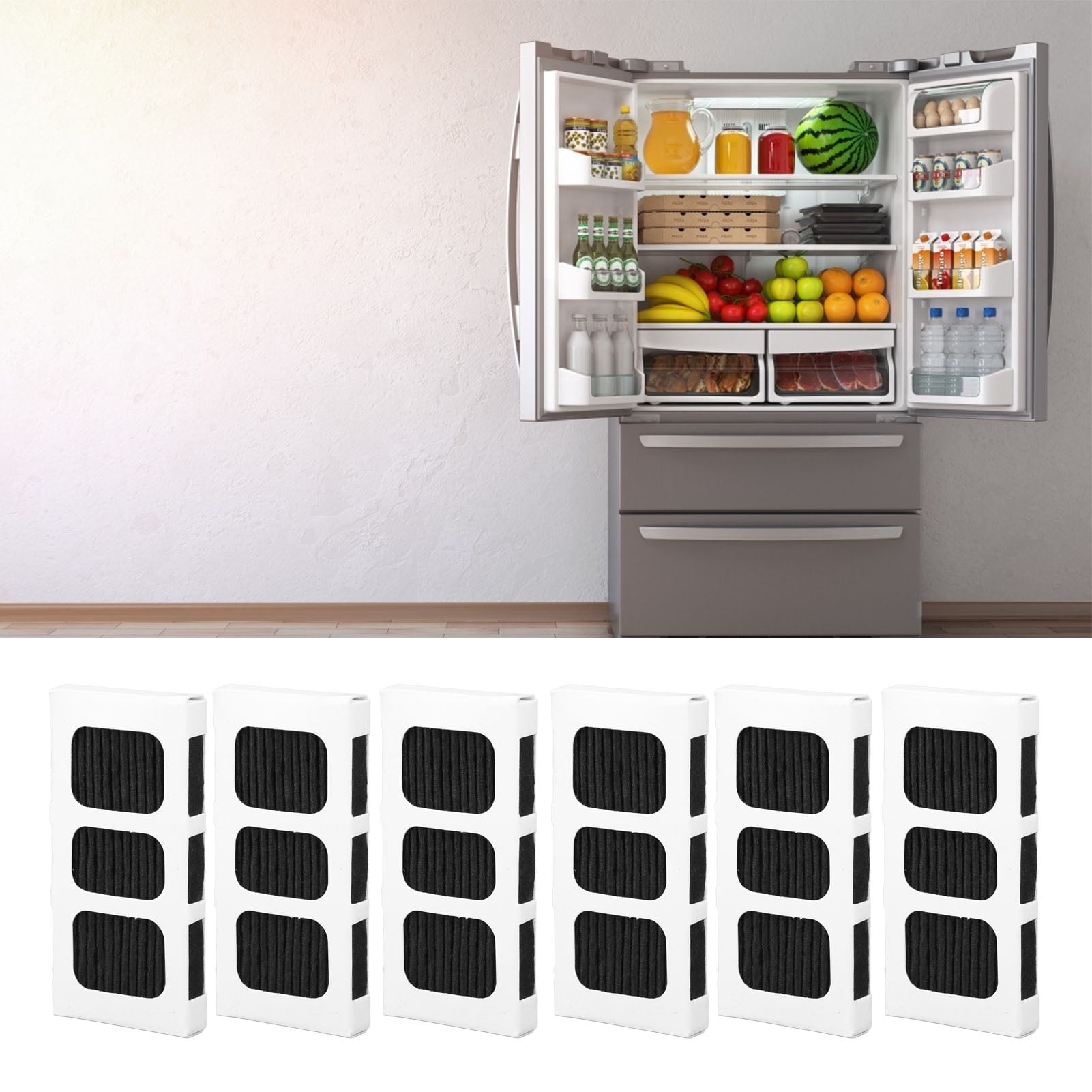 Refrigerator Air Filter Replacement, Replaceable Refrigerator Carbon Activated Air Filter 6pcs Efficient Wide Compatibility  For Paultra2