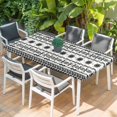 thumbnail image 2 of Black White Boho Table Cloths for 6 Foot Rectangle Tables, Vintage Abstract Art Ethnic Tribe Patio Waterproof Elastic Fitted Tablecloths, Washable Rectangular Table Cover for Camping, 2 of 8