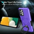thumbnail image 6 of Mantto Case for Samsung Galaxy A32 5G with Ring Kickstand Dual Layer Military Grade Drop Impact Shockproof Armor Adjustable Bracket Rugged Protective Phone Case for Women Men,Purple, 6 of 9