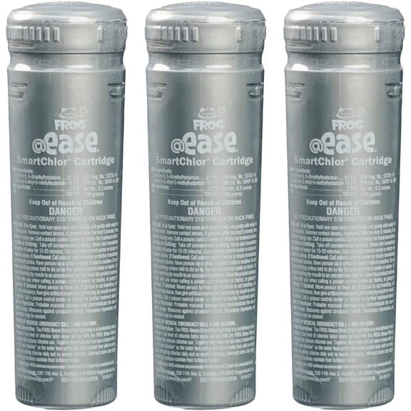 FROG @ease In-Line SmartChlor Replacement Chlorine Cartridge 3-Pack for Marquis Spas, Caldera Spas, Artesian Spas and Hot Springs Spas up to 600 gallons; Hot Tub Sanitizer with No Cyanuric Acid