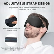FACEMOON 3D Sleep Mask for Sleeping | 100% Blackout Eye Mask for Women & Men | Adjustable Eye Covers for Side Sleepers, Black
