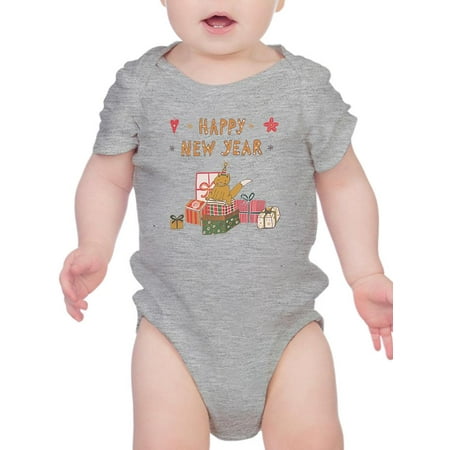 

Happy New Year Kitten W Gifts Bodysuit Infant -Image by Shutterstock Newborn