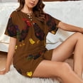 thumbnail image 4 of Balery Chicken Farm Animal Conjunto de Pijama para Mujer con Estampado, Dos Piezas de Manga Corta y Shorts, Ropa de Dormir Suave con Cuello Redondo y Bolsillos-4X-Large, 4 of 6