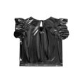 thumbnail image 6 of vastwit Toddler Girls Blouses Metallic Shirts Party Tops Ruffle Short Sleeve Tee Concert T-shirt Black 5T, 6 of 7