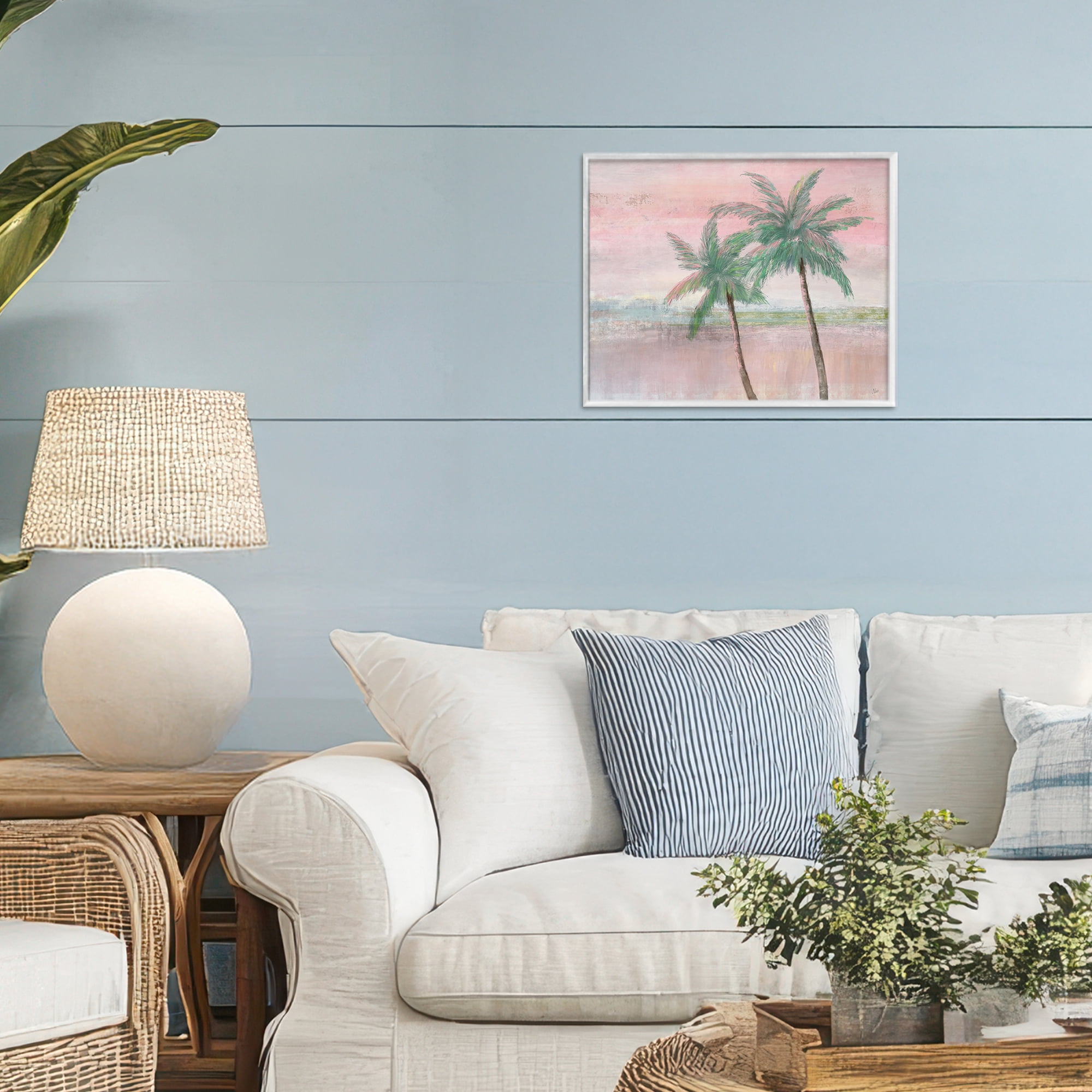 Stupell Industries Sunset Palms at Dusk White Framed Giclee Art, design by Nan