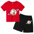 thumbnail image 3 of Conjunto de camiseta de verano con estampado de Snoopy para niños y adolescentes, camiseta de algodón de manga corta y pantalones cortos, traje de 2 piezas, ropa de moda para niños, 3 of 5