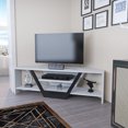 thumbnail image 3 of Sares Open Shelving Design Tv Stand - White Black, 3 of 5