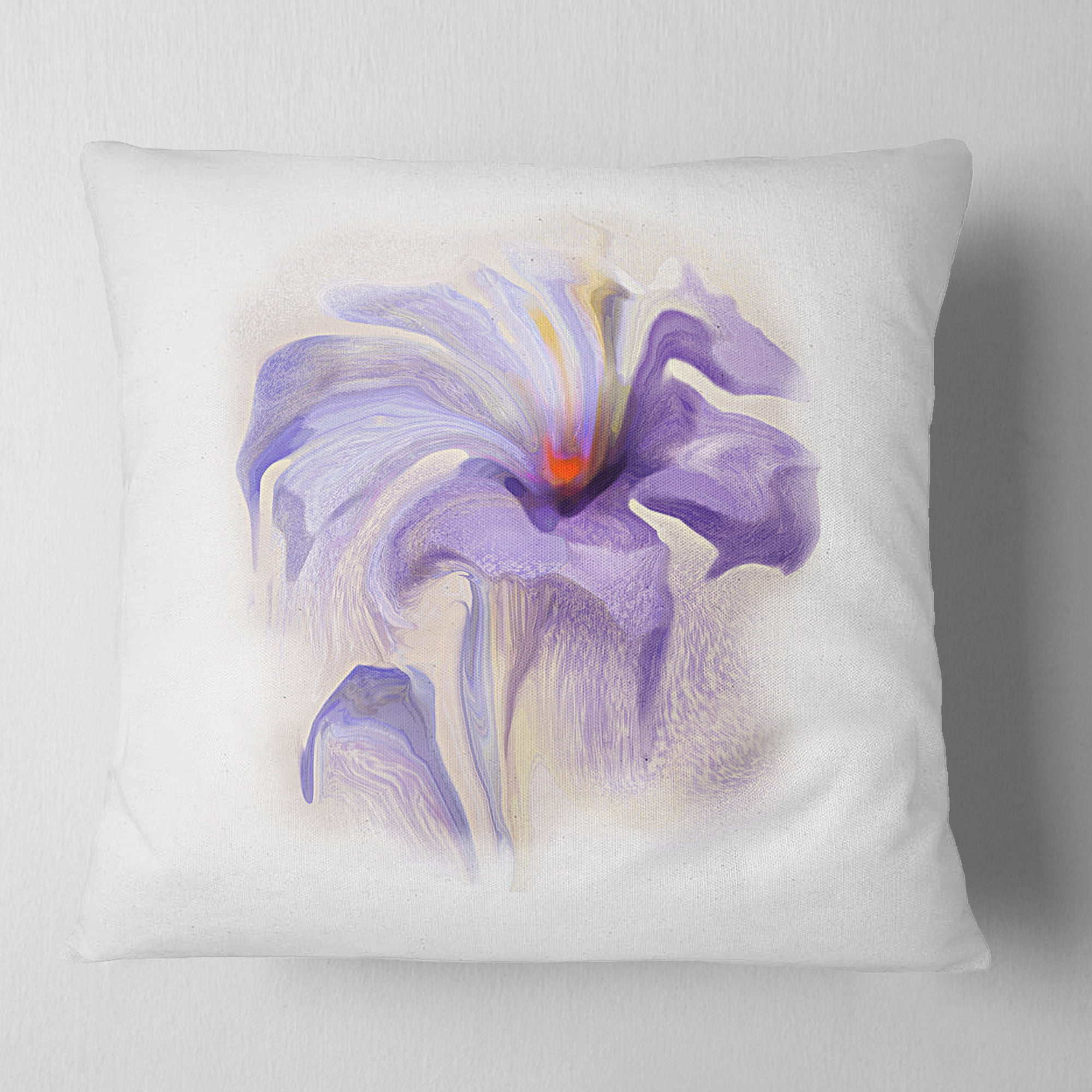 Designart Purple Flower Watercolor Illustration - Animal Throw Pillow - 18x18