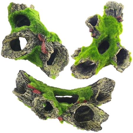 Aquarium Tronc d'arbre Décoration, 2Pcs Décorations d'arbre d'aquarium Ont l'habitude de Décorer