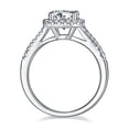 thumbnail image 3 of 3.00 Carat Princess Cut Moissanite Halo Engagement Ring, Spilt Simulated Diamond Band In 925 Sterling Silver, 3 of 3