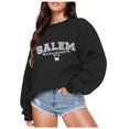 thumbnail image 2 of WEIWEN Halloween Sweatshirt for Women Funny Pumpkin Long Sleeve Fall Shirts Salem Massachusetts EST 1626 Outfits Women's Fall Fashion Clothing Black, XXL, 2 of 5