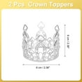 thumbnail image 2 of Unique Bargains Mini Crown Cake Toppers, Alloy Queen Tiara Cupcake Decor for Party Silver, 2 of 6