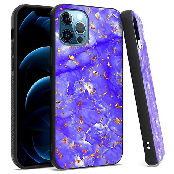 For Iphone 12 Pro Max 6.7 Chrome Flake Marble Purple