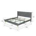 thumbnail image 3 of Tslinn Low Profile Upholstered Platform Bed,King Beds,Dark Grey(Velvet), 3 of 6