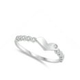 thumbnail image 4 of Clear CZ Thin Dainty Heart Purity Promise Ring Sterling Silver Band White 925 Female Size 6, 4 of 4