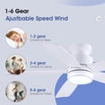 thumbnail image 3 of Ventilador de techo Wiviniya de 46 pulgadas con luces y mando a distancia, color blanco, 3 of 8