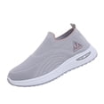 thumbnail image 3 of Domuza Women’s Slip On Knit Walking Sneakers, Breathable No-Lace Platform Orthopedic Casual Athletic Shoes Gray 7.5（EU-39）, 3 of 6