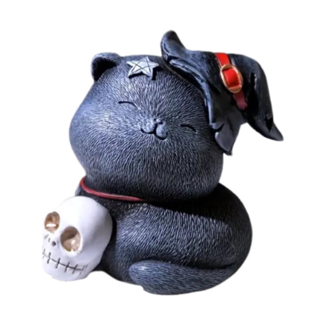 Estatua de gato de resina, recuerdo para amantes del té, decoración del hogar A