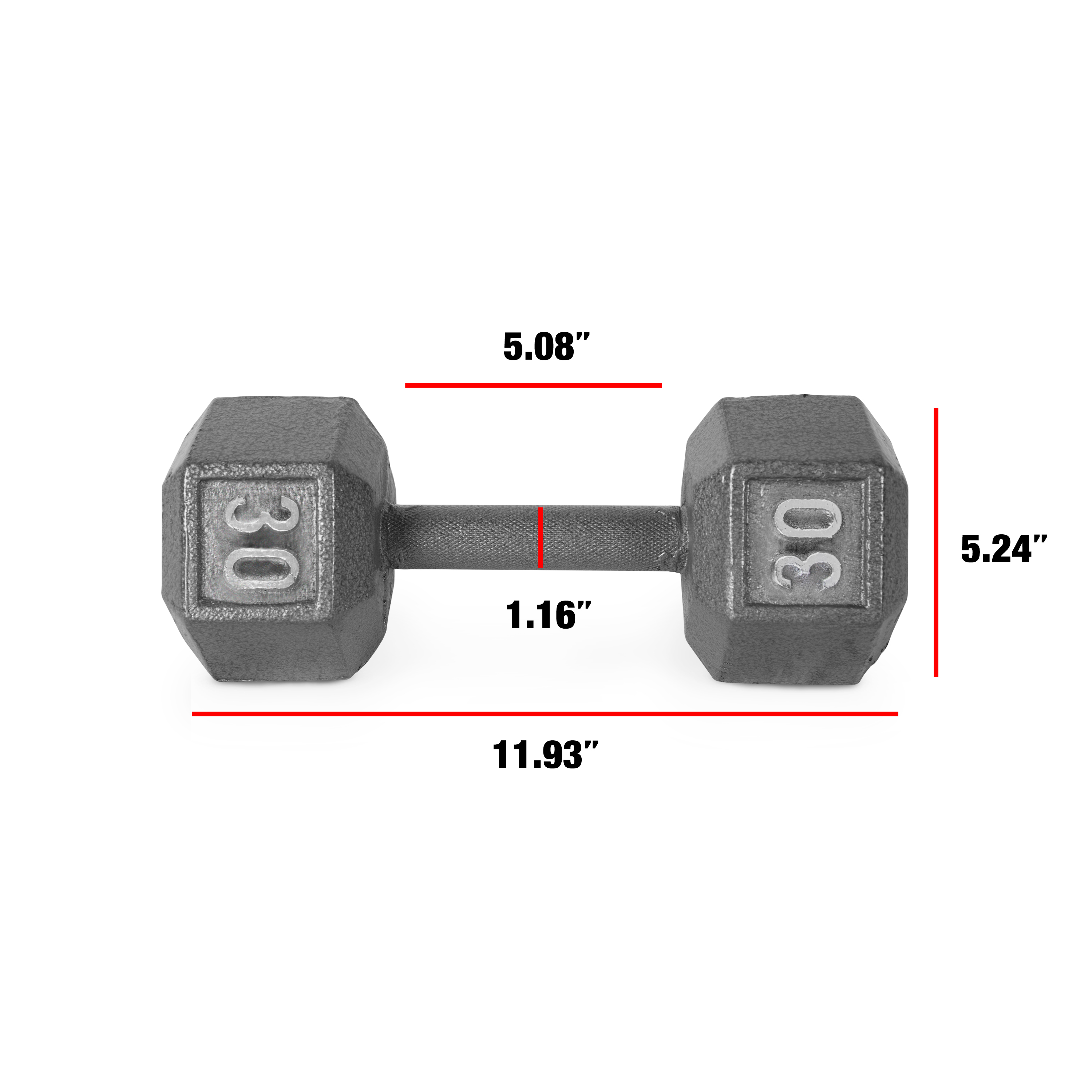 CAP Barbell 30lb Cast Iron Hex Dumbbell, Single - image 4 of 6