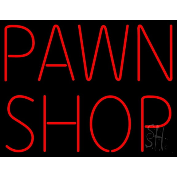 Pawn Shop 1 LED Neon Sign 15 x 19 - inches, Black Square Cut Acrylic Backing, with Dimmer - Bright and Premium built indoor LED Neon Sign for Pawn store interior decor, and stroefront.