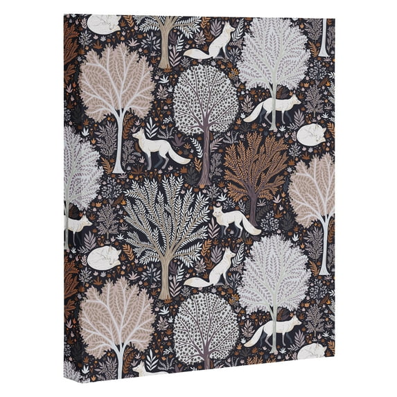 Society6 Countryside Forest Snow Fox by Avenie Framed Art Canvas