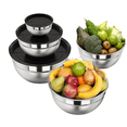 thumbnail image 4 of Zmleve Stainless Steel Mixing Bowls - Durable metal mixing bowls for the kitchen, 6 different sizes (with black lids), 4 of 8