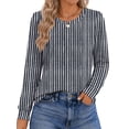 thumbnail image 2 of Fantaslook Womens Long Sleeve Shirts Fall Tunic Tops Casual Crewneck Floral Blouses, 2 of 9