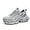 Grey, variant on Men Casual Sneakers Thick Bottom Sole Cushion Lace-up Mesh Breathable Walking Shoes