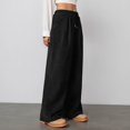 thumbnail image 4 of Gyexs Women Pleated Dress Pants Loose Stretch Dress Work Sweatpants Loose Wide Leg Palazzo Trousers Womens Winter Clothes, #04 Black, Size XL, 4 of 7