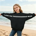 thumbnail image 4 of UQJfacai Girls Boys Valentines Shrits Letter Print Crewneck Sweatshirt Long Sleeve Fleece Pullover Tops Holiday Clothes 3-14 Years, 4 of 6