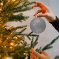 thumbnail image 4 of Adornos navideños de 5 pulgadas - Bolas de purpurina irrompibles para árbol/corona, paquete a granel de bolas colgantes de plástico, decoración navideña para fiestas y hogar (plateado), 4 of 4