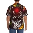 thumbnail image 3 of Lsque Wolf With Wildflowers print Men's Cuban Collar Short Sleeve Shirt Summer Beachwear Casual Button Down Fashionable Vacation Leisure Shirt-Small, 3 of 7