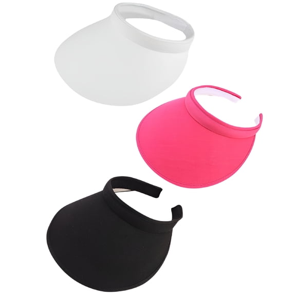 TELOLY 3 Pcs Sports Sun Visor Hat Cloth Covered Slip on Visor Cotton Womens Visor Cap Golf and Tennis Visor for Women Men Sun Visor