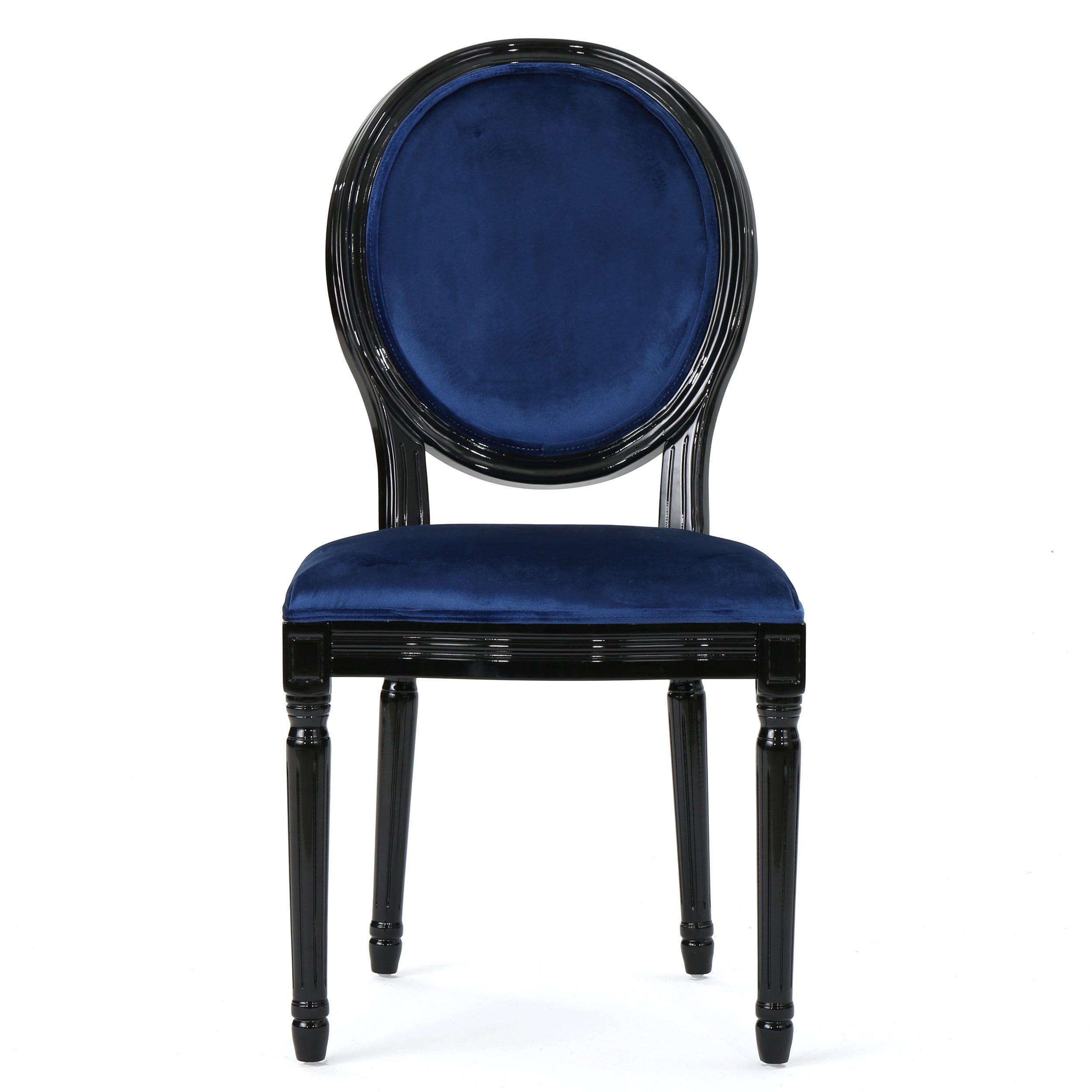 Noble House Max Indoor Contemporary Velvet Dining Chairs, Set of 4, Navy Blue