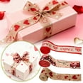 thumbnail image 5 of Valentine's Day Wired Edge Ribbon Pink Heart Fabric Ribbon Double-Sided Craft Ribbon for Wedding Anniversary Birthday DIY Wreath Bow Making,Valentine's Day Satin Ribbon For Wrapping, 5 of 5