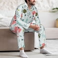 thumbnail image 7 of Honeii Cute Flamingo Pattern Mens Pajamas Set,2pcs Men's Lounge Long Sleeve Sleep Shirt and Pajama Bottoms Sleepwear Set,Mens Pjs Sets-Large, 7 of 7